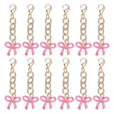 12Pcs Rose Red Party Favors Bow Key Chain, Key Ring Bows Keychain Charm, Style 4