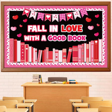 Valentine's Day Reading Bulletin Board Set for Classroom and Home Decor