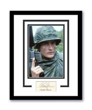 Platoon Charlie Sheen Autographed Signed 11x14 Framed Photo ACOA