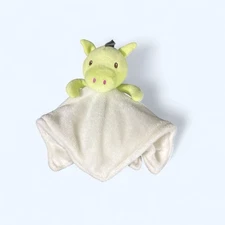 DTU Inc Dinosaur Lovey Baby Security Blanket Green Cream Dragon