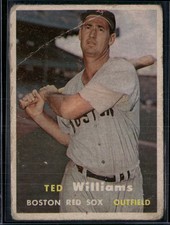 1957 Topps TED WILLIAMS #1 Wrinkles Crease (Good)