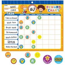 32 Chore Charts Behavior Reward Chart System, Sticker Chore Chart Pad with 23...