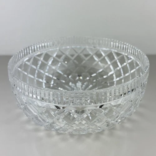 Large Vintage Waterford Crystal Killeen Serving Bowl Diamond Cut 10" EXC