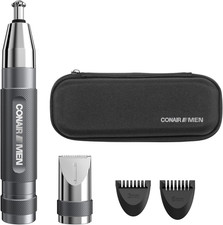 Conair Men Ear, Nose and Eyebrow Trimmer, Patented 360  Bevel Blade for No Pulls