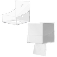2 Pcs Tissue Box Holder Wall Mount Acrylic Dispenses Tissue Box Shelf Gloves ...