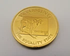 Wyoming State Proof Coin 24k Gold over Sterling Silver ASW = 0.948 oz