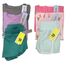 Cat  Jack All In Motion Girl  s 6/7 Summer Clothing Lot 6pcs NWT Shorts Tops