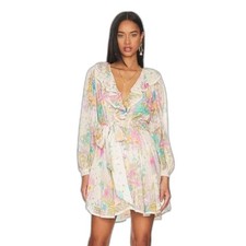 NWT SPELL & The Gypsy Floral Long Sleeve Lei Lei Mini Play Dress Women's Sz XXS