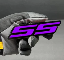 (2) PAIR SS Fender Tailgate Emblems PURPLE 3D Acrylic Badges  Aggressive Racing