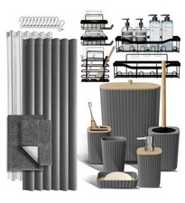 Bathroom Accessories Set with Shower Caddy and Bath Rugs, 27PC Bathroom      