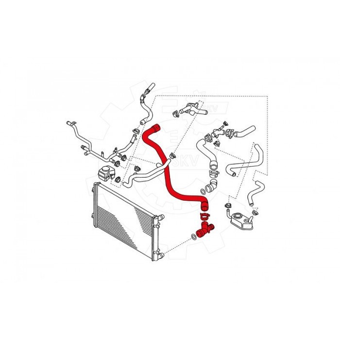 Durite de refroidissement 1J0122151J anti-fuite pour Skoda Octavia
