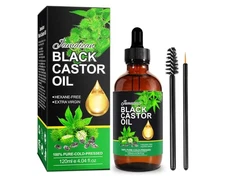 Jamaican Black Castor Oil Organic Cold Pressed Glass Bottle, 4.04 fl oz