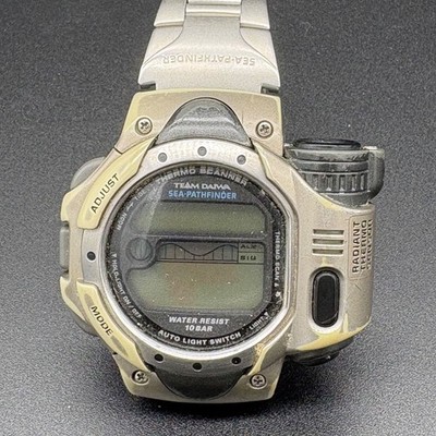 Casio Thermo Scanner Sea Pathfinder Digital Watch Spf-10 Battery