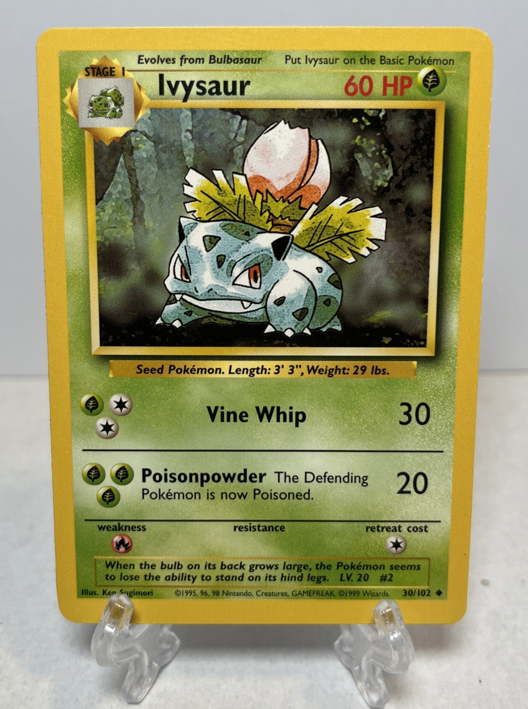 Ivysaur - 30/102 Base Set - WOTC Unlimited - Pokémon TCG - 1999 LP