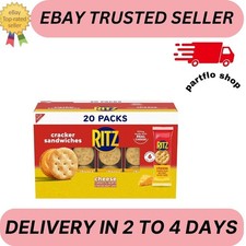 RITZ Cheese Sandwich Crackers, Lunch Snacks, 20 Snack Packs 6 Crackers Per Pack