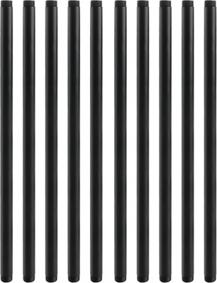 1/2''X 16'' Black Painted Industrial Pipe -  10 Pack Black Malleable Cast Iron Pip
