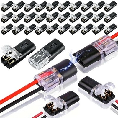 100Pcs 2 Pin Wire Connector Quick Splice Plug AWG 18-22 For LED Automotive Car