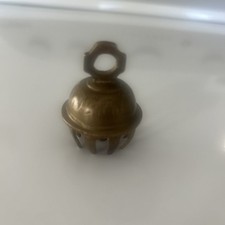 Vintage Brass 2” Elephant Claw Bell With Etched Feathered Design
