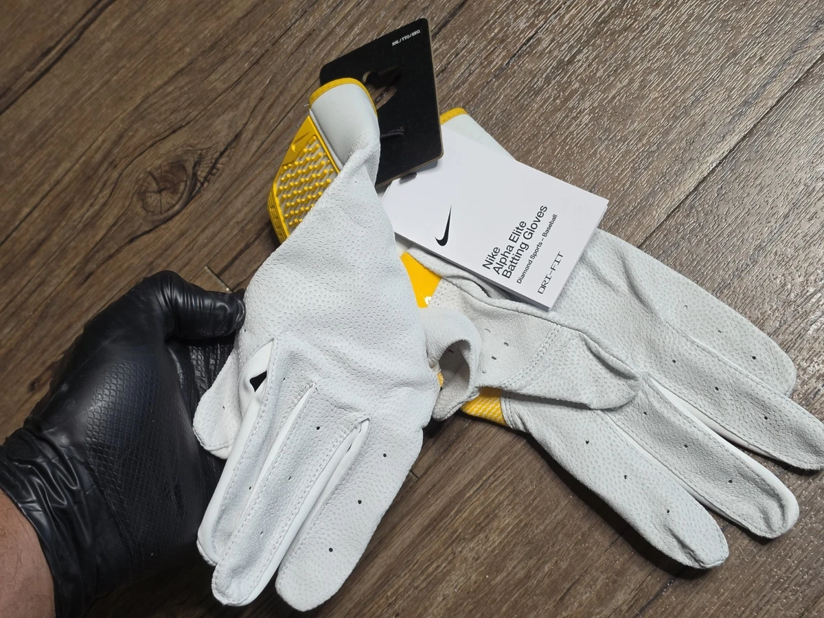 Guantes de bateo Nike Alpha Elite Dri Fit amarillo blanco FD7868-109 talla 2XL XXL