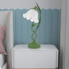 Flower Table Lamp Reading Light Glass Bedside Desk Light Night Light Ornament