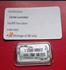 NEW! Sexy Cersei Lannister GOT - 1 troy oz .999 Fine Silver Colorized Bar #5/100