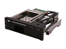 5.25" Dual Bay Mobile Rack for both 2.5" and 3.25" SATA HDD, Plus 2 USB 3.0