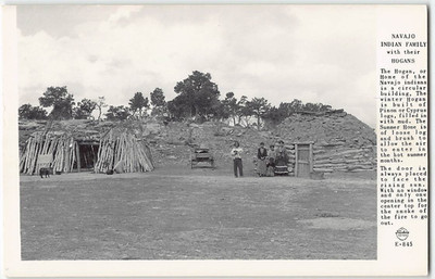 RPPC NAVAJO INDIAN FAMILY Hogans Native American 1940s Frashers Vintage Postcard