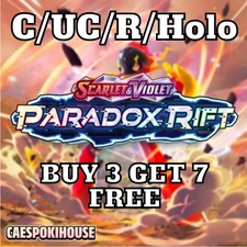 Pokemon Paradox Rift C/UC/R/Holos - BUY 3 GET 7 FREE