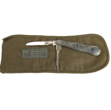 Antique Gorham Sterling Folding Knife & Pick – Art Nouveau Floral – w/ Pouch