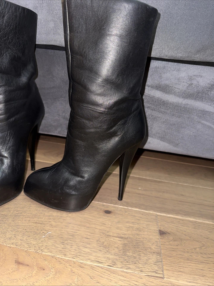 Ботинки Giuseppe Zanotti черные кожаные размер 37 - Изображение 2 из 4