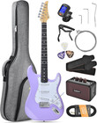 Leo Jaymz 39in Beginner Electric Guitar Kit Lavender SSS w Amp Gig Bag