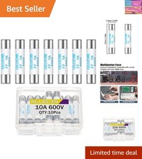 10A 600V 6.3x32MM Digital Multi Meter Fast Acting Fuses 10 Amp 600 Volt 0.25x...