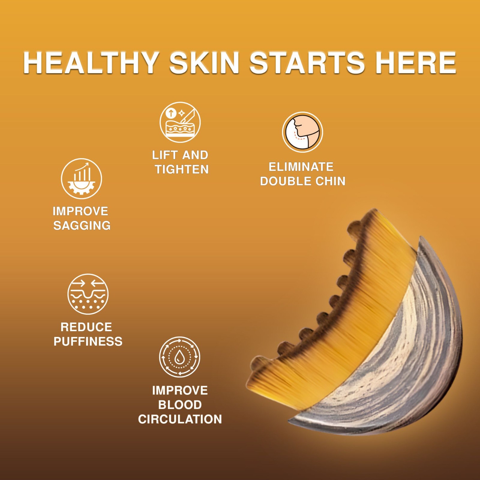 Lymphatic Contour Face Brush, Massage Brush, Soft Bristle Personal Care Brush