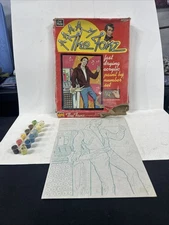 Vintage 1976 The Fonz Happy Days Paint by Number Craft Master Kit, Rough Box