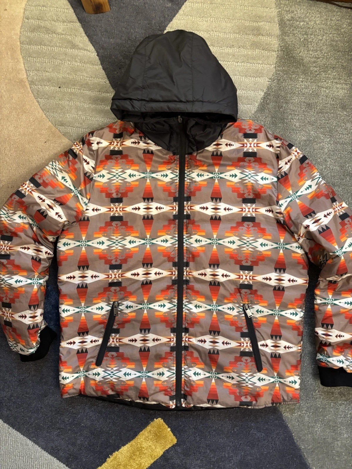 Pendleton Reversible Lightweight Down Puffer Jacket Hooded Men’s L