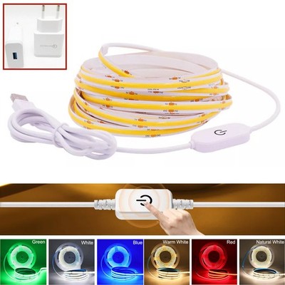 Premium USB COB LED Streifen PIR-Bewegungsmelder Lichtband Lichterkette 5V 12V