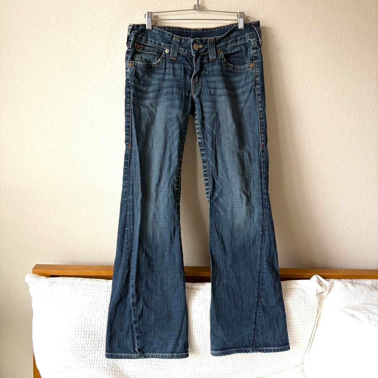 True Religion Jeans y2k Low Rise Flared Denim Women's 30" Waist - Made in USA thumbnail 2
