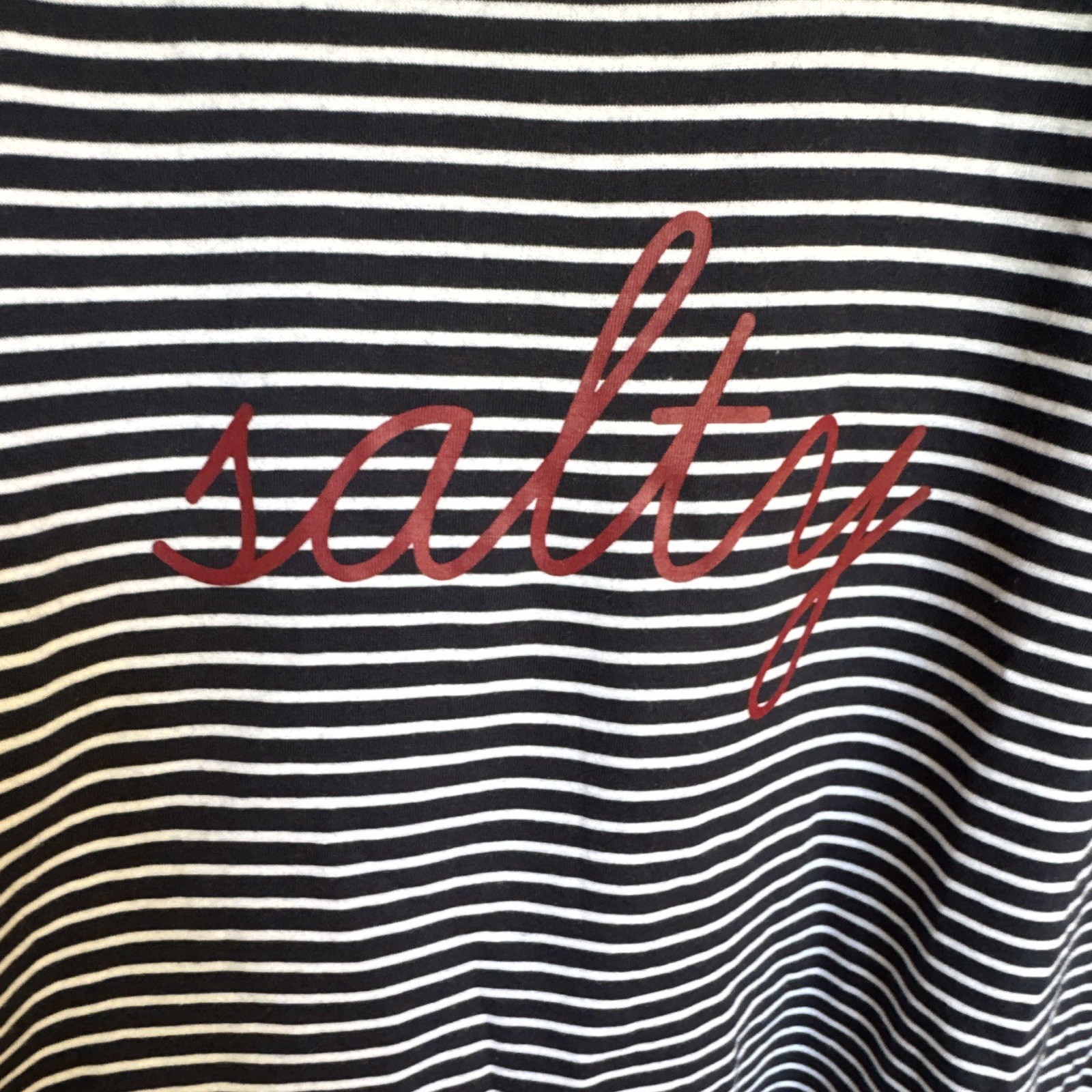 NWT Pact Women's Striped Crew Neck Organic Cotton T-Shirt Navy/White 2X
