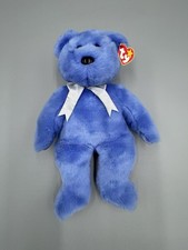 1999 TY Beanie Buddies Clubby II Blue Collector Club Bear 12 Stuffed Animal