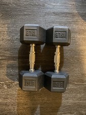 Iron Crush Hex Dumbbells - Workout Weights - Heavy Duty PVC Coated Weights