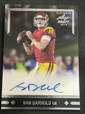 Sam Darnold 2018 Leaf Ultimate Draft Rookie Auto On Card Gold Seahawks