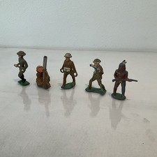 Vintage Barclay Manoil WWI Lot of 5 Metal Toy Soldier Cast Lead Army Figures