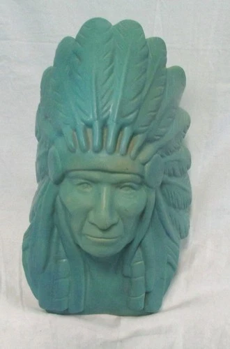 Vintage Van Briggle Pottery Chief Two Moons Bust, Limited Edition #550, 1979