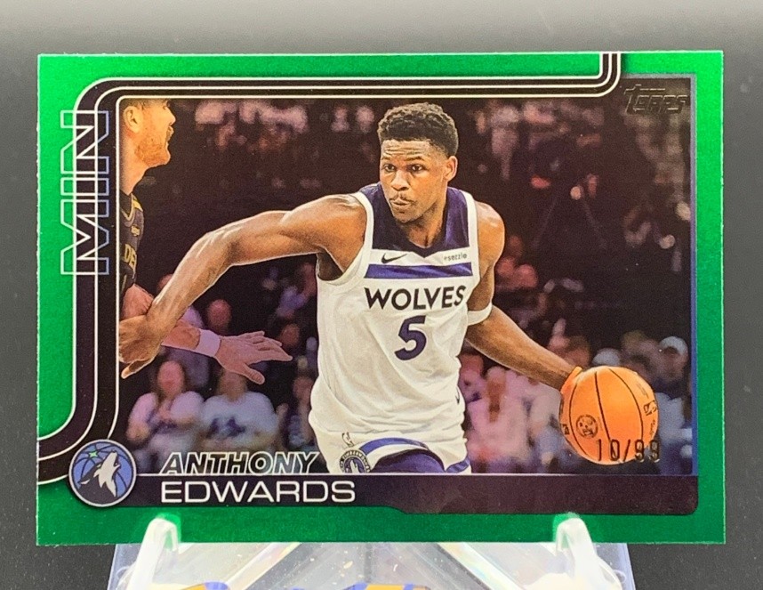 Anthony Edwards 2025-26 Topps Flagship Basketball Green Rainbow Foil 10/99 #108