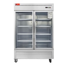 Commercial Refrigerator 2 Glass Door, WESTLAKE 54" W Merchandiser Reach-in Coole