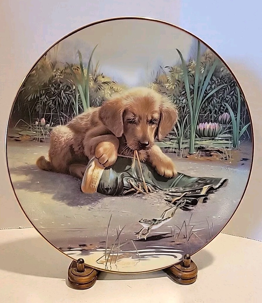Golden Retriever Collector Plate Puppy Dog 