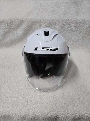 LS2 Verso OF570 Solid Open Face Motorcycle Helmet White Like New