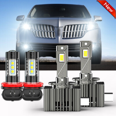 D3S Bright Headlight Hi-Lo + H11 Fog Light 4x Bulbs For Lincoln MKT 2010-2019