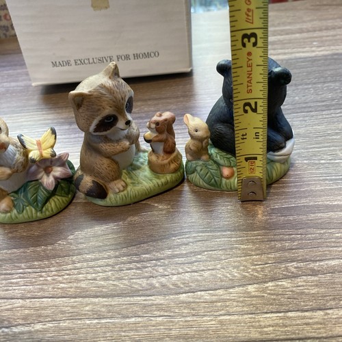 VTG Homco Home Interior Woodland Friends Figurines Bear Squirrel Rabbit Set Of 3 - Picture 5 of 13