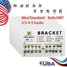 10 packs Dental Orthodontic Brackets Braces Mini Standard Roth .022 Hooks 3-4-5